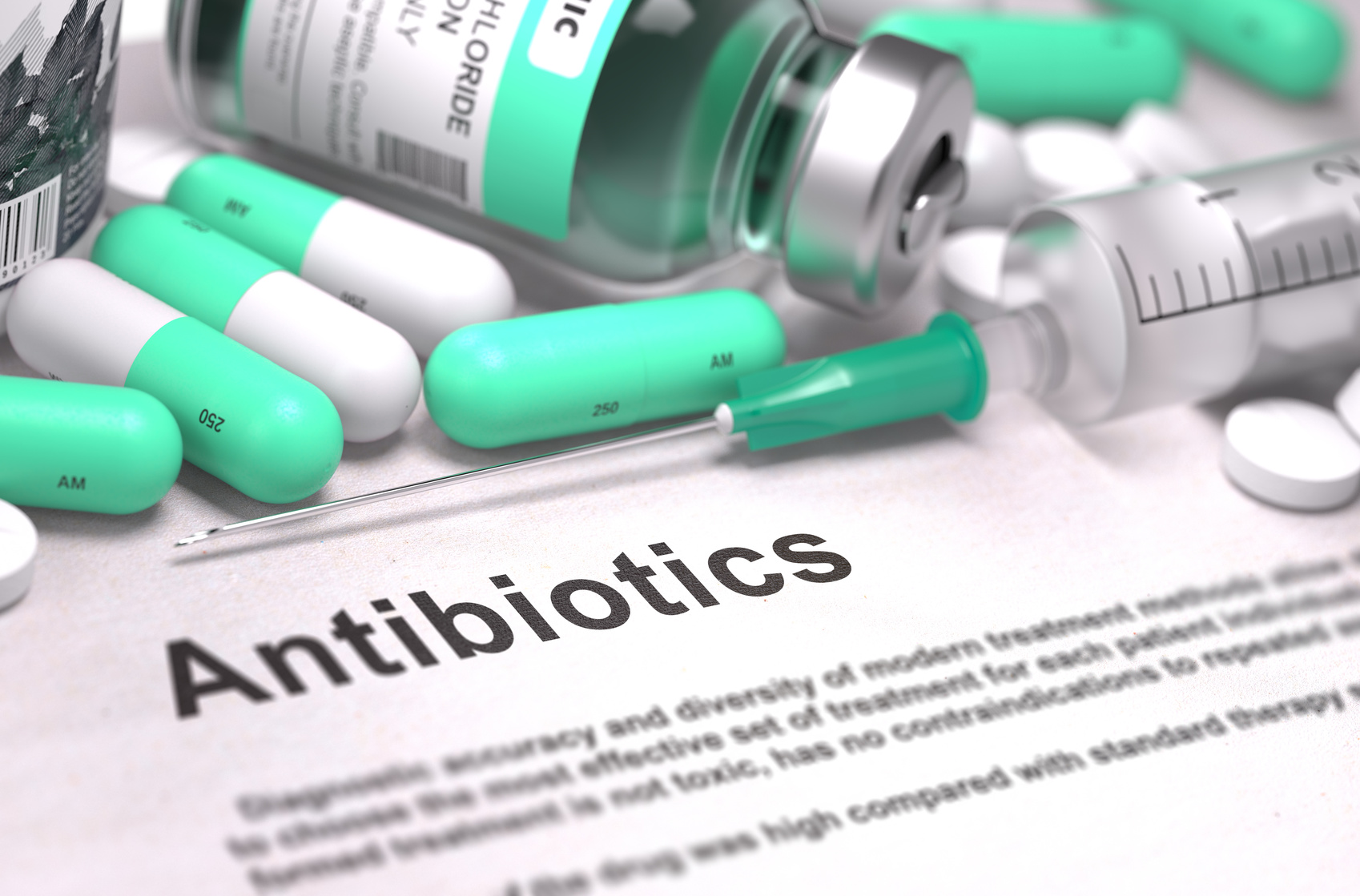 Antibiotics. Medical Concept with Blured Background.